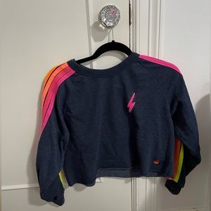 Aviator nation cropped crew sweatshirt